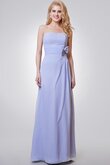 Rückenfreies plissiertes Ärmelloses bodenlanges prächtiges Brautjungfernkleid aus Chiffon