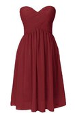 Abito da Damigella Senza Maniche in Chiffon con Piega Impero al ginocchio Cuore