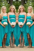 Robe demoiselle d'honneur de col en cœur de princesse en chiffon a-ligne avec perle