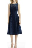 Robe demoiselle d'honneur arrivée au mollet a-ligne