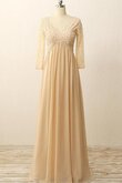 Robe demoiselle d'honneur naturel avec zip a-ligne longueur au ras du sol avec chiffon