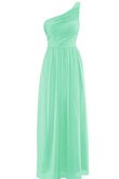 Robe demoiselle d'honneur naturel plissage en chiffon manche nulle ruché