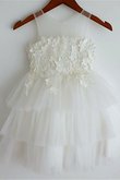 Robe de cortège enfant en tulle jusqu'au mollet a-ligne de princesse manche nulle