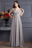 Robe de soirée naturel longue de princesse manche nulle avec chiffon