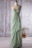 Reißverschluss Ein Schulter A-Linie bodenlanges Brautjungfernkleid mit Empire Taille