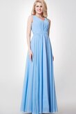 A-Line plissiertes Empire Taille gerüschtes Elegantes bodenlanges Brautjungfernkleid