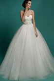 Robe de mariée naturel avec sans manches ligne a cordon col en forme de cœur