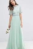 Robe demoiselle d'honneur plissage delicat elevé avec perle en chiffon