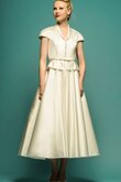 Abito da Sposa retro Cappellino in Raso con Fiocco All Aperto con Festone
