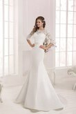 Elegante Vestido de Novia de Corte Sirena de Cristal de Mangas Illusion