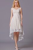 A-Line Ärmellos Reißverschluss plissiertes Brautjungfernkleid mit Bordüre aus Spitze
