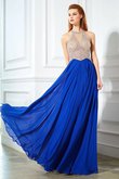 Ärmelloses Chiffon Bodenlanges Anständiges Ballkleid mit Schaufel Ausschnitt