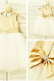 Robe de cortège enfant naturel avec zip a-ligne en tulle encolure ronde