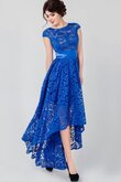 Robe de bal distinguee romantique haut bas avec manche épeules enveloppants de col haut