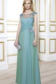 Robe de bal formelle en chiffon avec perle avec zip col u profond