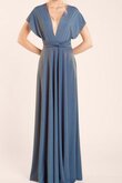 A linie Chiffon tiefer V-Ausschnitt langes schlichtes Brautjungfernkleid mit kreuz