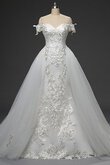 Abito da sposa coda rimovibile elegante brillante allacciato a terra lunghi