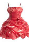 A-Line Empire Taille mini Blumenmädchenkleid mit Rüschen mit Reißverschluss
