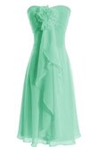 Robe demoiselle d'honneur distinguee avec zip avec fleurs de bustier ruché