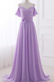 Robe demoiselle d'honneur simple avec fleurs bandouliere spaghetti avec chiffon avec zip