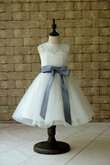 Vestido de Floristas de Corte-A en Organza de Hasta el suelo de Joya de Sin mangas