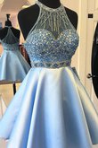 Prinzessin Aufregend Ärmelloses Kurzes Cocktailkleid aus Satin