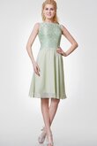 Robe demoiselle d'honneur facile en chiffon avec sans manches elevé de col bateau