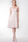 Herz-Ausschnitt A-Linie Chiffon schlichtes knielanges Brautjungfernkleid mit Spaghettiträger
