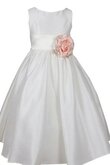 Robe de cortège enfant avec fleurs avec sans manches a-ligne de col bateau