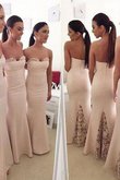 Vestido de Dama de Honor en Satén de Sin mangas de Escote Corazón