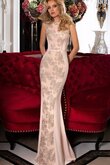 Robe de bal luxueux decoration en fleur col ras du cou de col bateau avec chiffon
