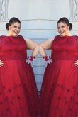 Empire Taille Prinzessin Schaufel-Ausschnitt Ballkleid in Großen Größe mit Applike