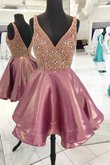 Ärmelloses Prinzessin Besondere A-Linie Satin Abiballkleid