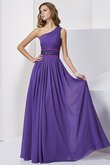 Normale Taille Chiffon Perlenbesetztes Sittsames Ballkleid mit Empire Tailler