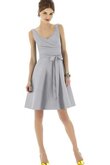 Robe demoiselle d'honneur moderne bref de col en v ceinture avec sans manches