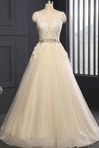 Vestido de Novia en Tul y Lentejuelas de Manga tapada de con Lentejuelas