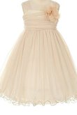 Empire Taille Empire A-Line kurze Ärmeln knöchellanges Blumenmädchenkleid