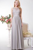 Vestido de Fiesta en Gasa de Natural de Plisado de Hasta el suelo