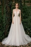 Abito da sposa medievale in tulle fantastico a riva all aperto cerniera