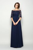 Prinzessin Perlenbesetztes Chiffon Brautmutterkleid mit Reißverschluss mit Empire Taille