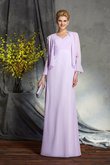 Empire Taille Reißverschluss V-Ausschnitt Bodenlanges Anständiges Brautmutterkleid