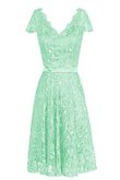 Vestido de Dama de Honor de Corte-A de Natural de Encaje Adorno de Escote en V