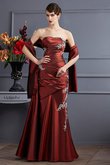 Normale Taille Taft Ärmelloses Bodenlanges Ballkleid mit Applike