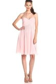 Gerüschtes A-Line normale Taille bodenlanges mini Brautjungfernkleid