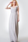 Robe demoiselle d'honneur noeud col élisabéthain avec chiffon a-ligne avec sans manches