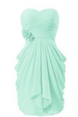 Robe demoiselle d'honneur avec fleurs avec chiffon de col en cœur au drapée a-ligne