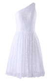 Natürliche Taile A-Line schlichtes mini Brautkleid mit Reißverschluss mit Mitte Rücken