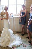 Abito da Sposa con Increspature a Spiaggia in Pizzo Moda in Raso