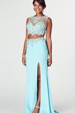 Robe de bal avec perle col en bateau ouverture frontale col u profond avec zip