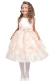 Robe de cortège enfant de lotus a-ligne avec nœud à boucles avec sans manches